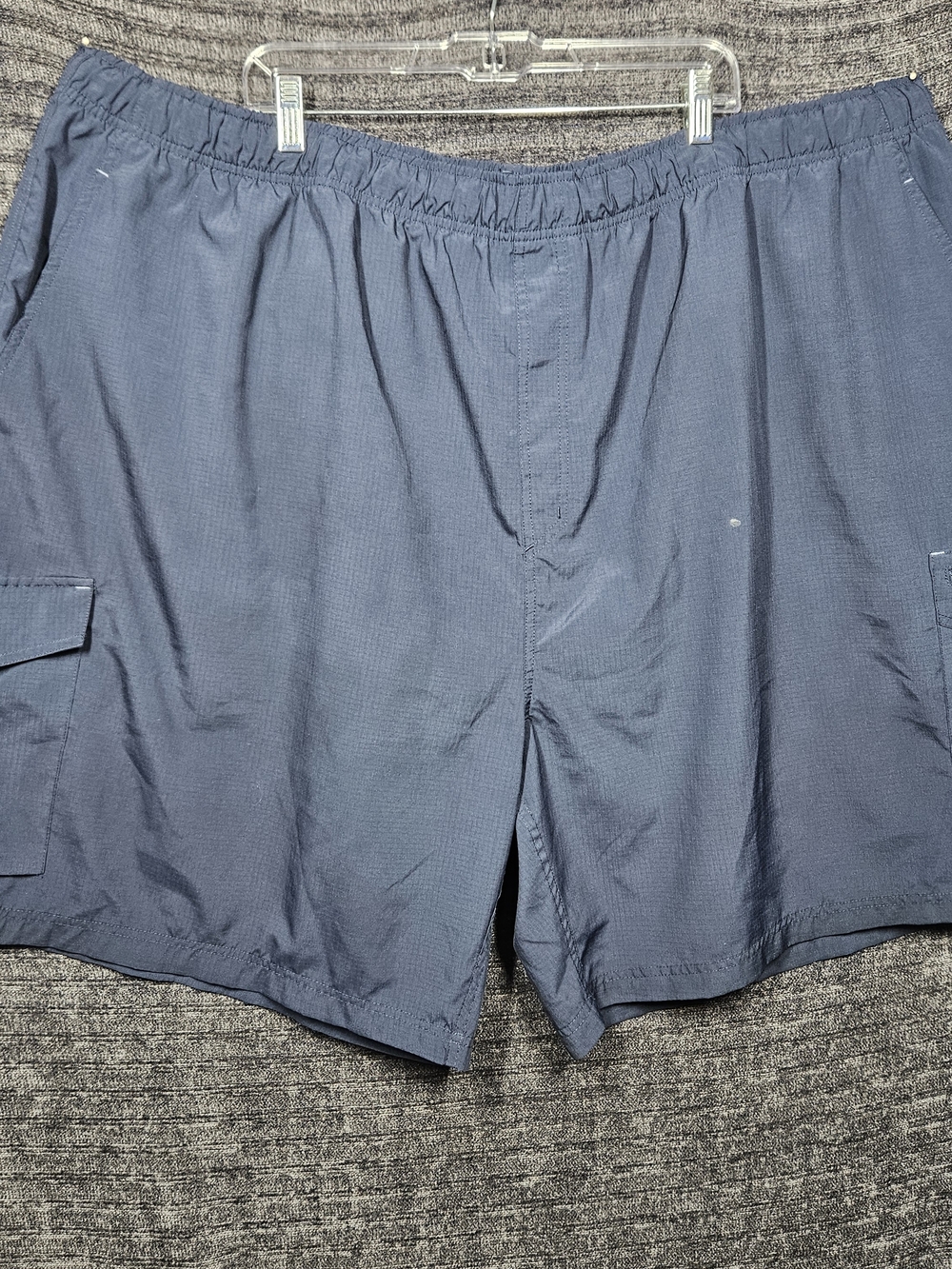 Reebok Mens 5XL Blue Cargo Shorts Fishing Outdoor Drawstring Speedwick Athletic